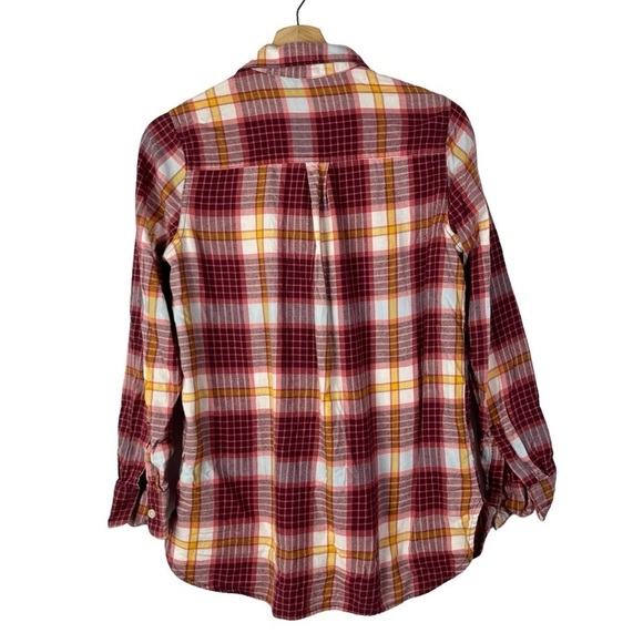 Old Navy Red & Yellow Plaid The Tunic Shirt Long Sleeve Button Down S - Picture 2 of 4